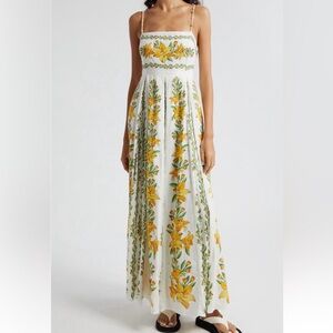 FarmRio - White and Yellow maxi dress